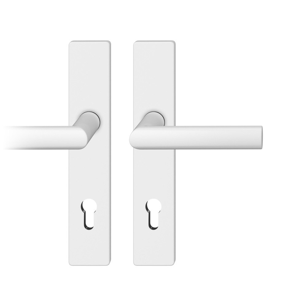 FSB Drückergarnitur mit Langschild 12 1108, VK 8, Haustür, eckig, mit Nocken, Aluminium