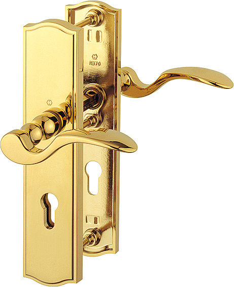 HOPPE Schutz-Drückergarnitur Meran mit Langschild M112SH/371A/370, 8/72 mm, Messing