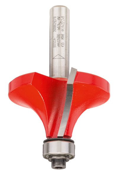 Bosch Abrundfräser Expert for Wood, 8 mm, D 44,4 mm, R1 15,9 mm, L 22,2 mm, G 64 mm