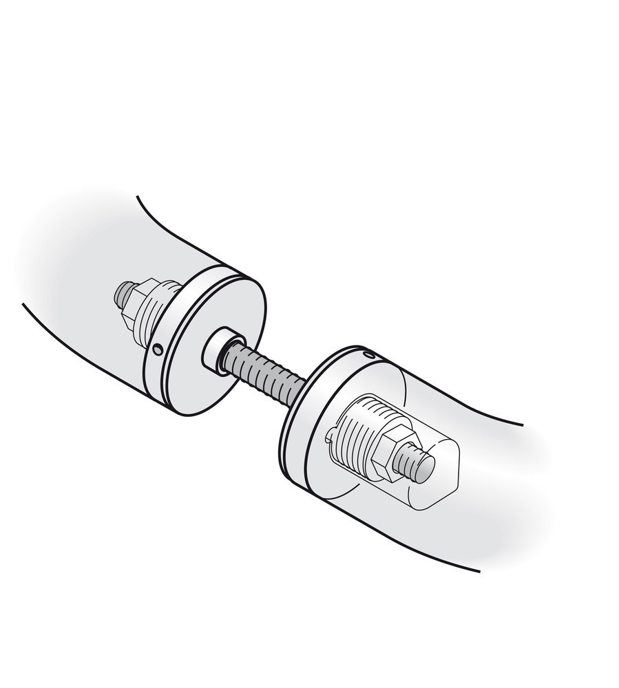 FSB Stoßgriff-Befestigung 05 0580, paarweise Montage, für MHK-Türen, Edelstahl