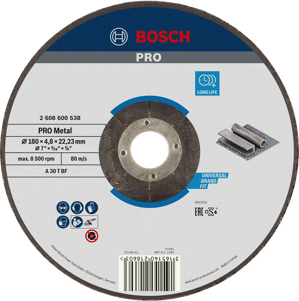 Bosch PRO Metal Schleifscheibe, 180 x 4.8 x 22.23 mm