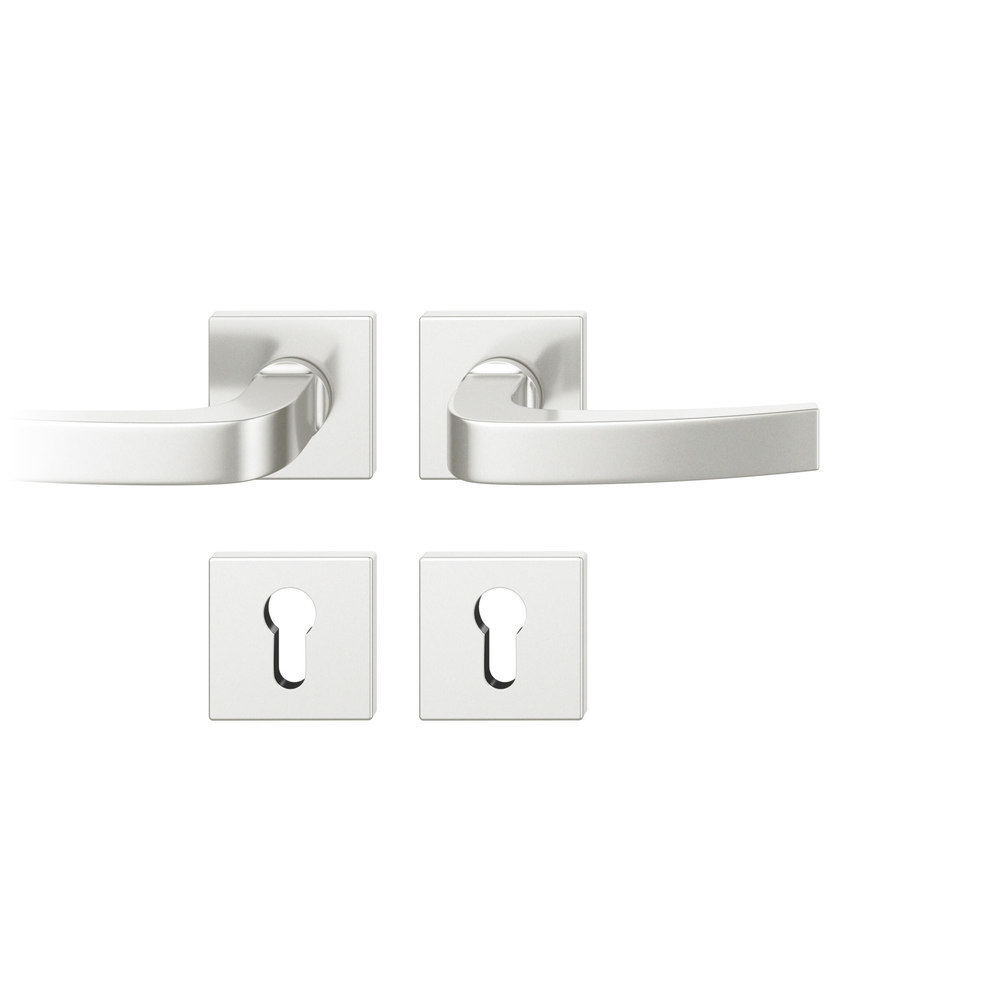 FSB Drückergarnitur mit Rosetten 12 1163, ASL, eckig, VK 8 mm, Aluminium