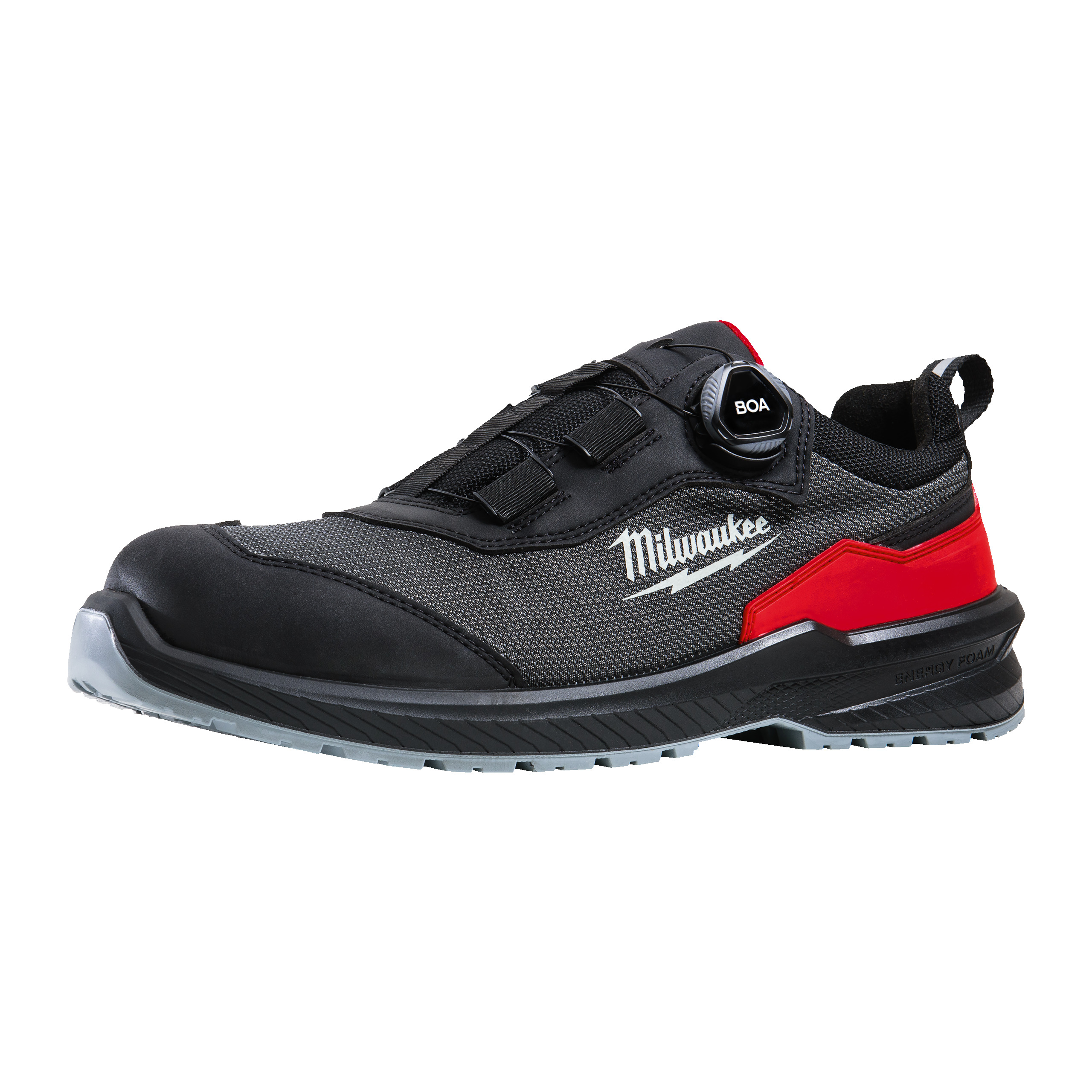 Sneaker, Sportschuh, Schwarz, Rote Fersenkappe, Atmungsames Mesh