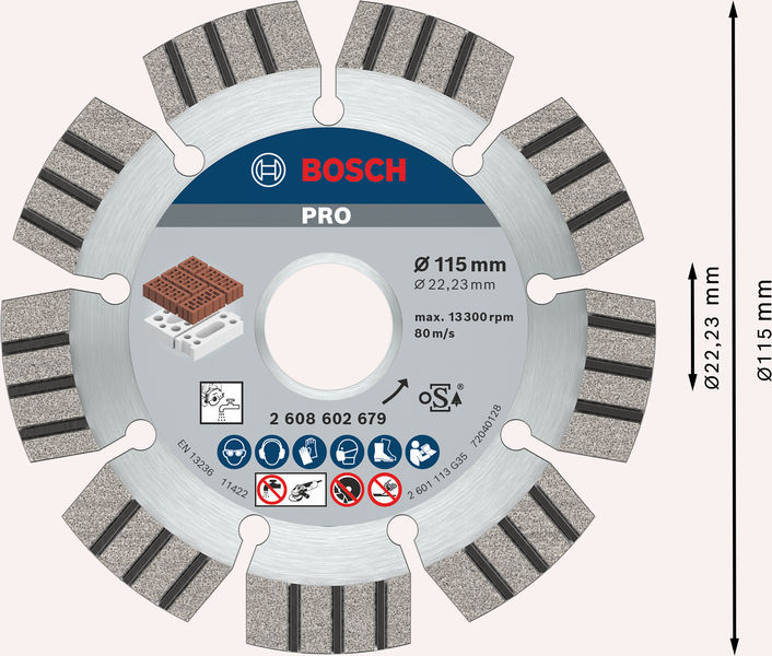 Bosch PRO Abrasive Diamanttrennscheibe, 115 x 22,23 mm