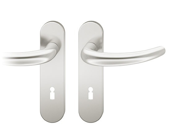 FSB Drückergarnitur mit Kurzschild 12 1160, VK 8, oval, mit Nocken, Aluminium