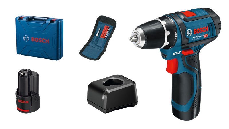 Artikelhauptbild Bosch Akku-Bohrschrauber GSR 12V-15, 2 x Akku GBA 12V 2.0Ah in L-BOXX
