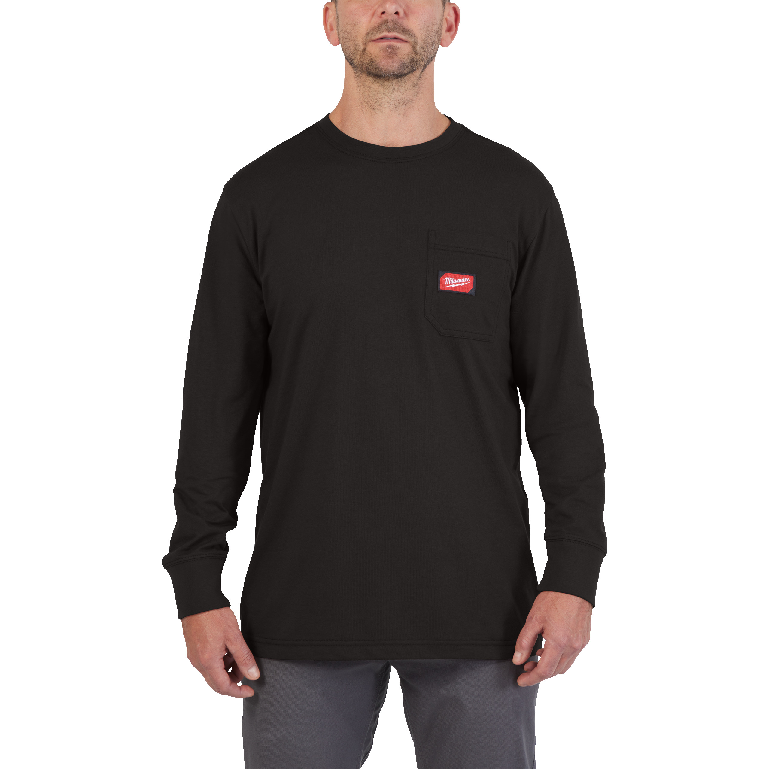 Milwaukee Arbeits-Langarmshirt schwarz mit UV-Schutz WTLSBL-S