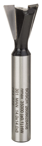Bosch Zinkenfräser, 8 mm, D1 14 mm, L 14 mm, G 55 mm, 15°