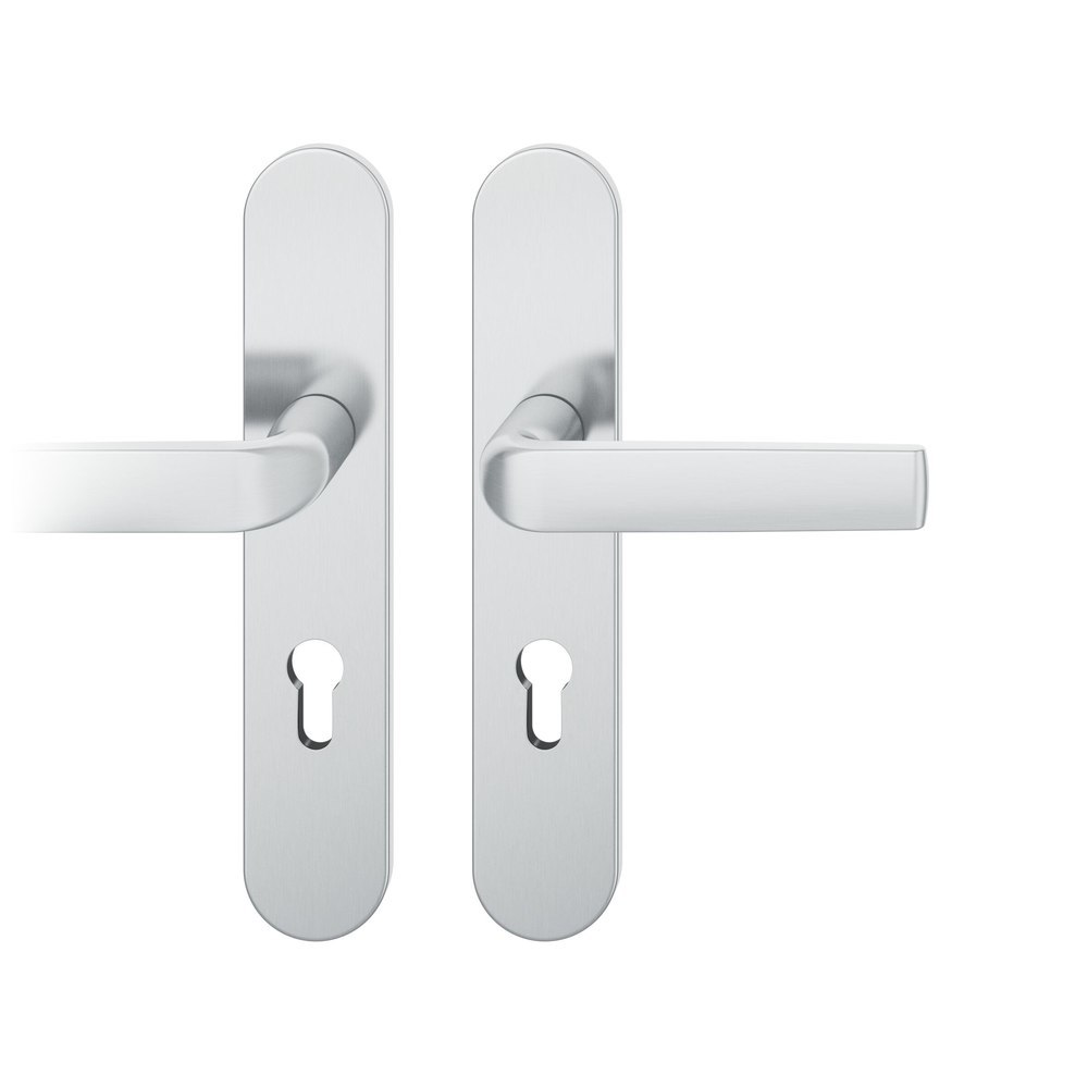 FSB Drückergarnitur mit Langschild 72 1267, oval, Edelstahl