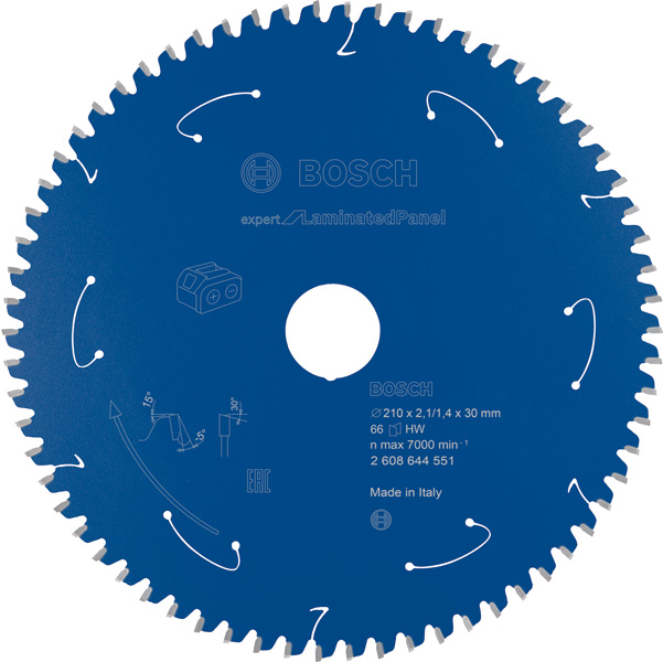 Bosch Akku-Kreissägeblatt Expert for Laminated Panel, 210&nbsp;x&nbsp;2,1/1,4&nbsp;x&nbsp;30, 66&nbsp;Zähne