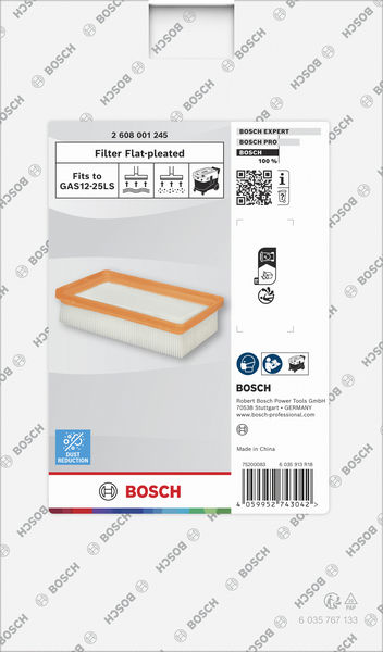 Produktbild Verpackung, Filter, Flat-pleated, Luftfilter, Gasfilter, Bosch