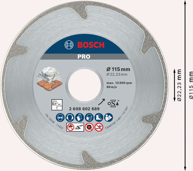 Bosch PRO Marble Diamanttrennscheibe, 115 x 22,23 mm