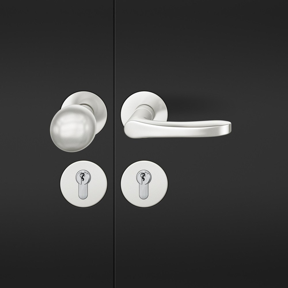 FSB FH Wechselgarnitur mit Rosetten 76 1106, Knopf 0 802, AGL3, VK 9, rund, flächenb., Aluminium