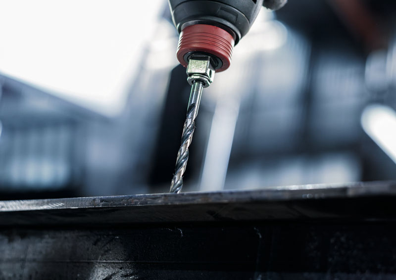 Detailbild, Bohrmaschine, Schraubendreher, Bohrwerkzeug, Metall, Bohrer