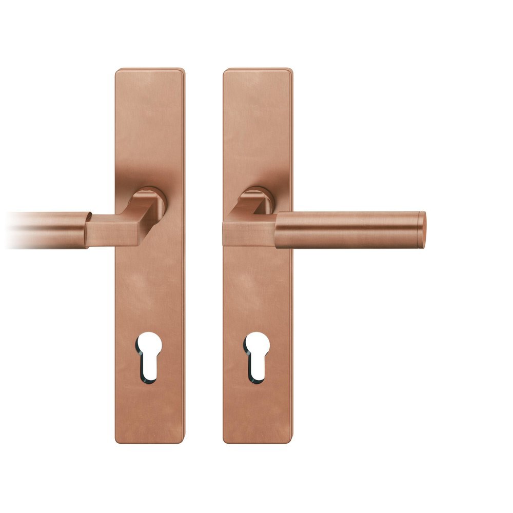 FSB Drückergarnitur mit Langschild 12 1163, VK 8,5, eckig, mit Nocken, Bronze