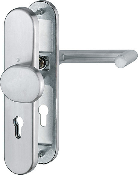 HOPPE FH Schutz-Wechselgarnitur Rotterdam mit Langschild FS-E86G/3331/3310/1401F, Edelstahl