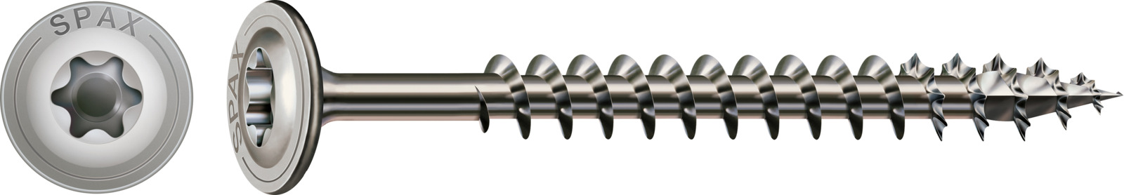 SPAX Holzbauschraube HI.FORCE - Vollgewinde, Tellerkopf, T-STAR plus, 4CUT, Edelstahl rostfrei A2