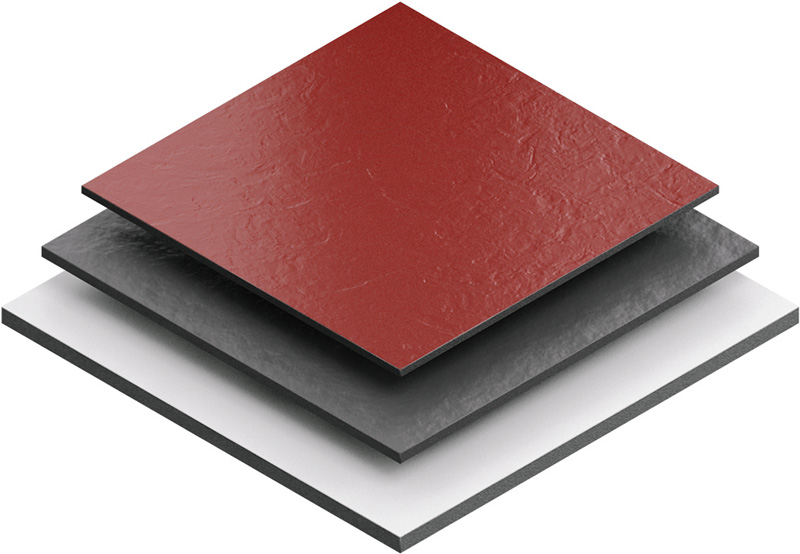 Material-Symbol, Karton, Kunststoffplatte, 3D-Panel, Rot, vielschichtig