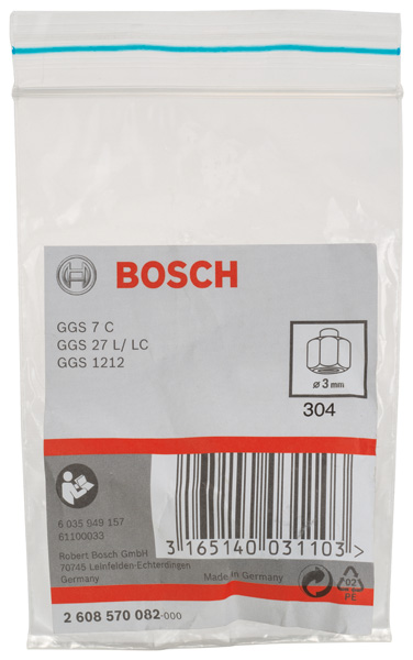 Bosch Spannzange mit Spannmutter, 8 mm, für Bosch-Geradschleifer, passend zu GGS 16