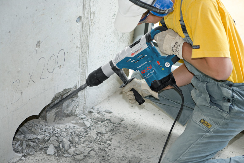 Bohrhammer, Beton, Gesteinsstaub, Arbeiten, Baustelle