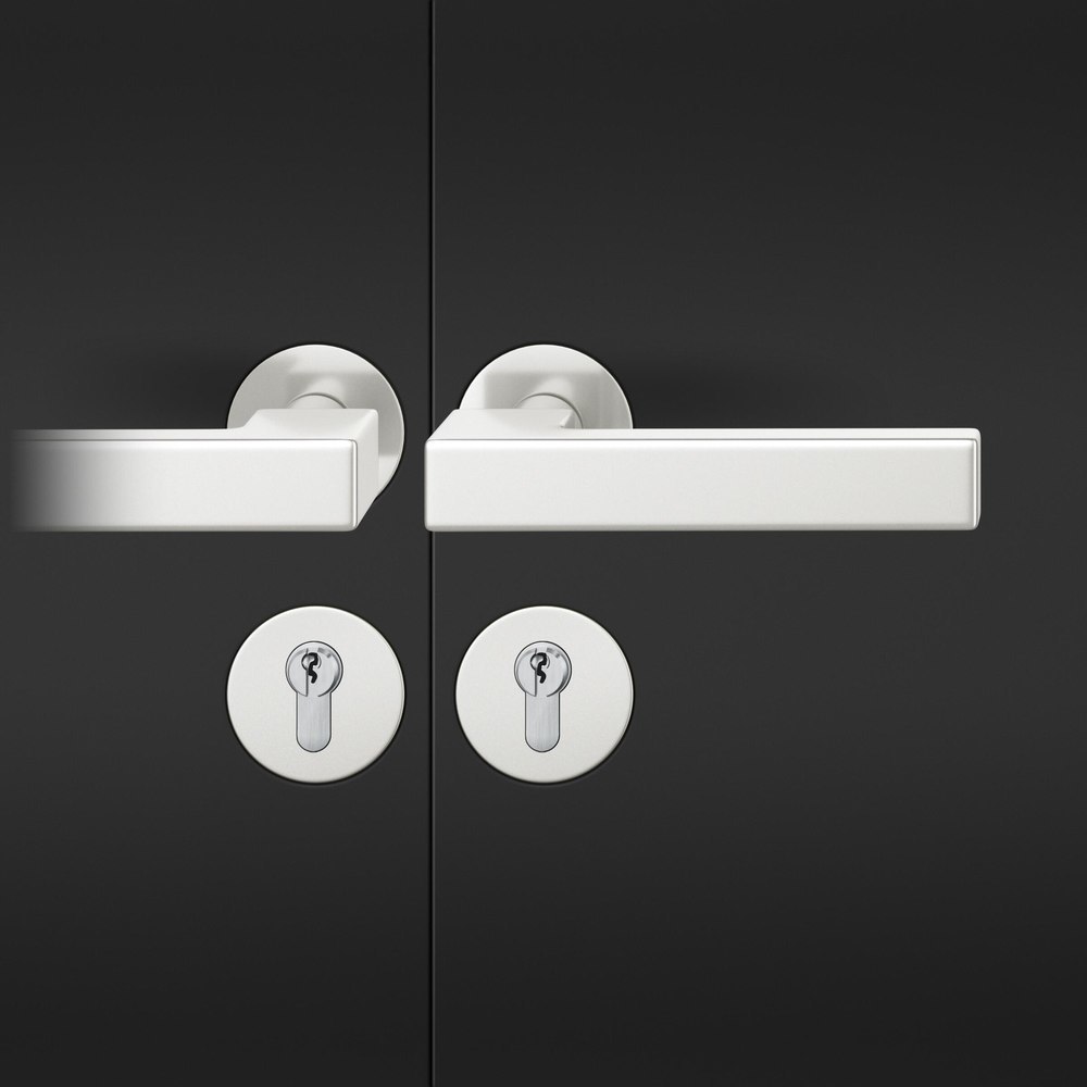 FSB FH Drückergarnitur mit Rosetten 76 1183, rund, flächenb., VK 9, AGL3, Aluminium