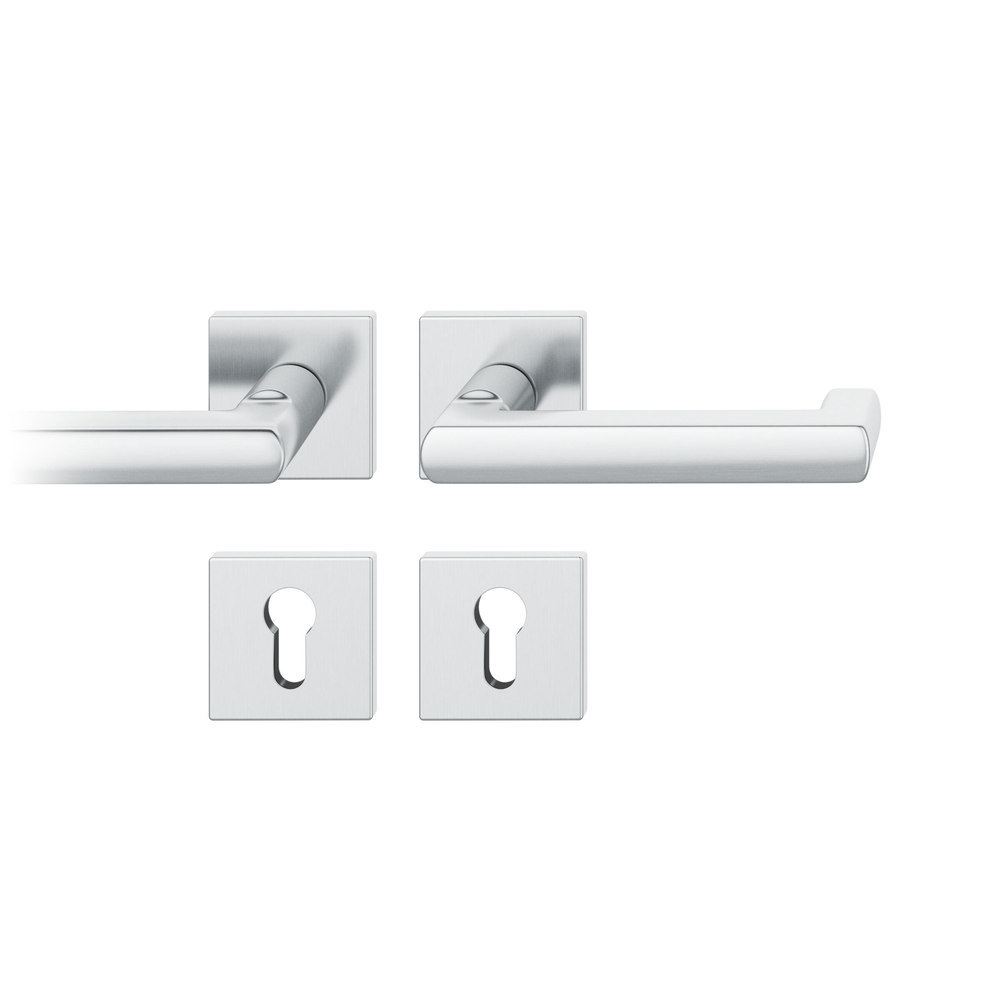 FSB FH Drückergarnitur mit Rosetten 79 1031, eckig, mit Nocken, VK 9, AGL3, Edelstahl