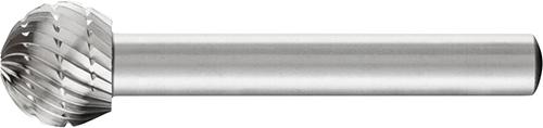 HSS-Frässtift, 6-mm-Schaft-Ø, Kugelform F, ohne Spanbrecher, Zahnung 3