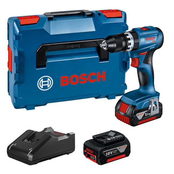 Bosch Akku-Schlagbohrschrauber GSB 18V-45, 2 x Akku GBA 18V 3.0Ah, L-BOXX