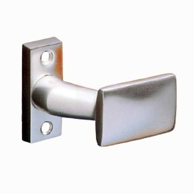 OGRO Türknopf 8 mm Vierkant, gekröpft, festdrehbar, auf eckiger Rosette, Alu.weiß RAL 9016