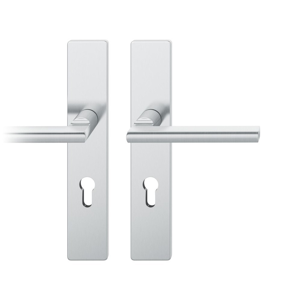 FSB FH Drückergarnitur mit Langschild 76 1035, eckig, AGL3, Edelstahl