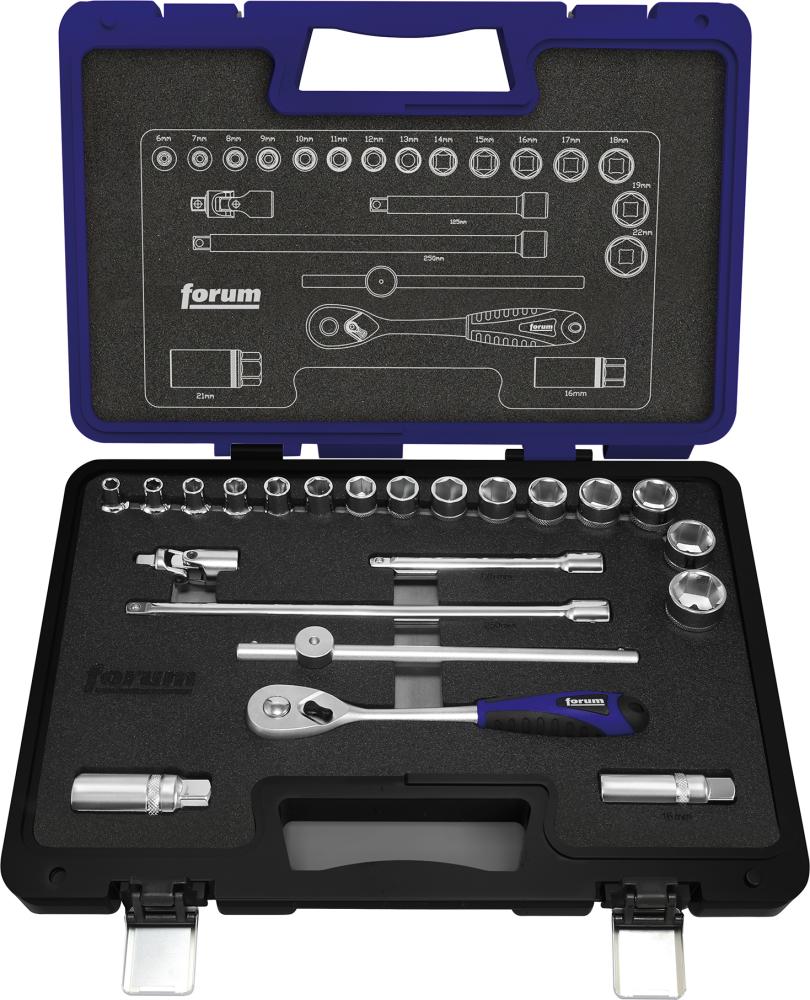 FORUM Steckschlüssel-Garnitur  3/8" 22tlg.