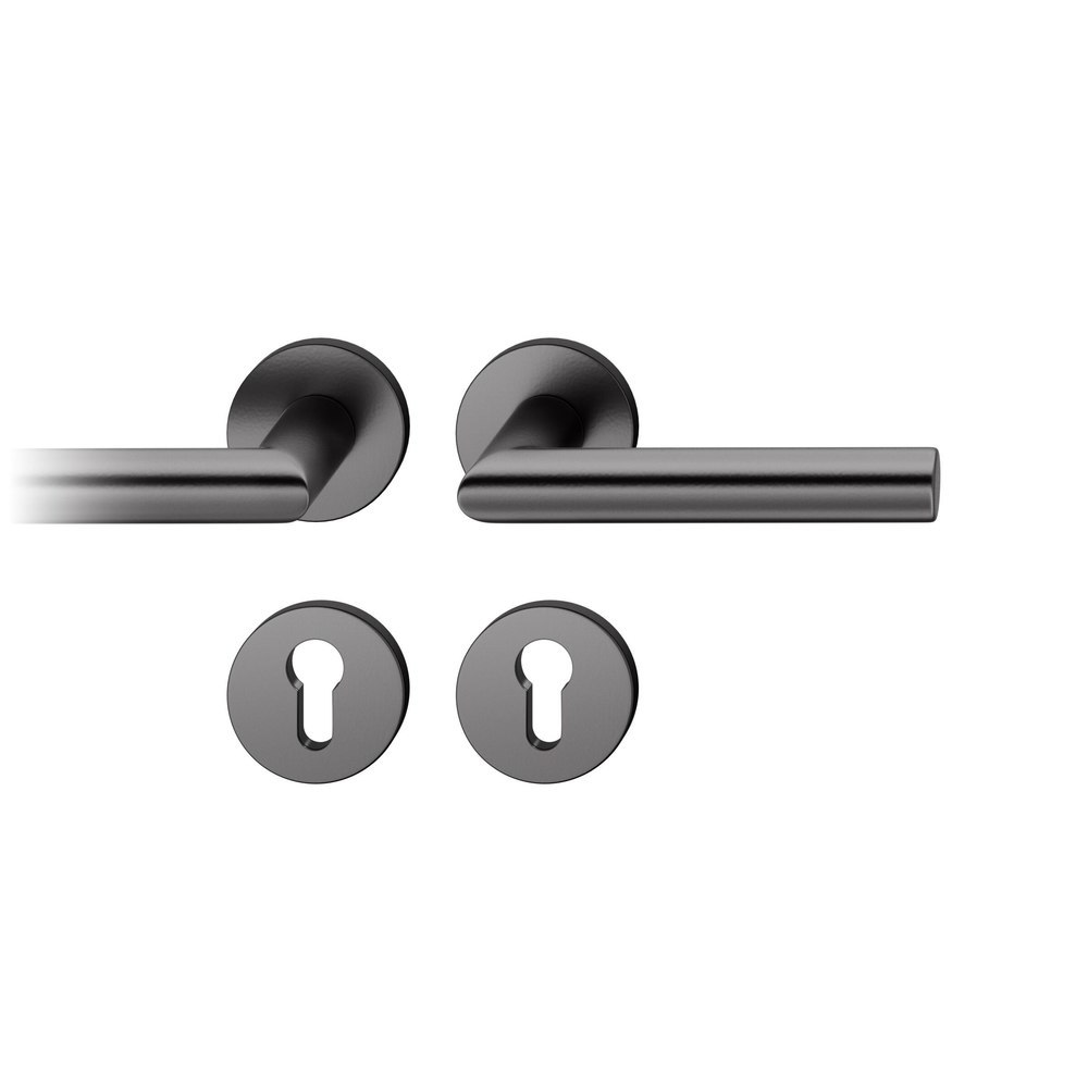 FSB Drückergarnitur mit Rosetten 12 1076, ASL, rund, VK 7 mm, mit Nocken, Aluminium