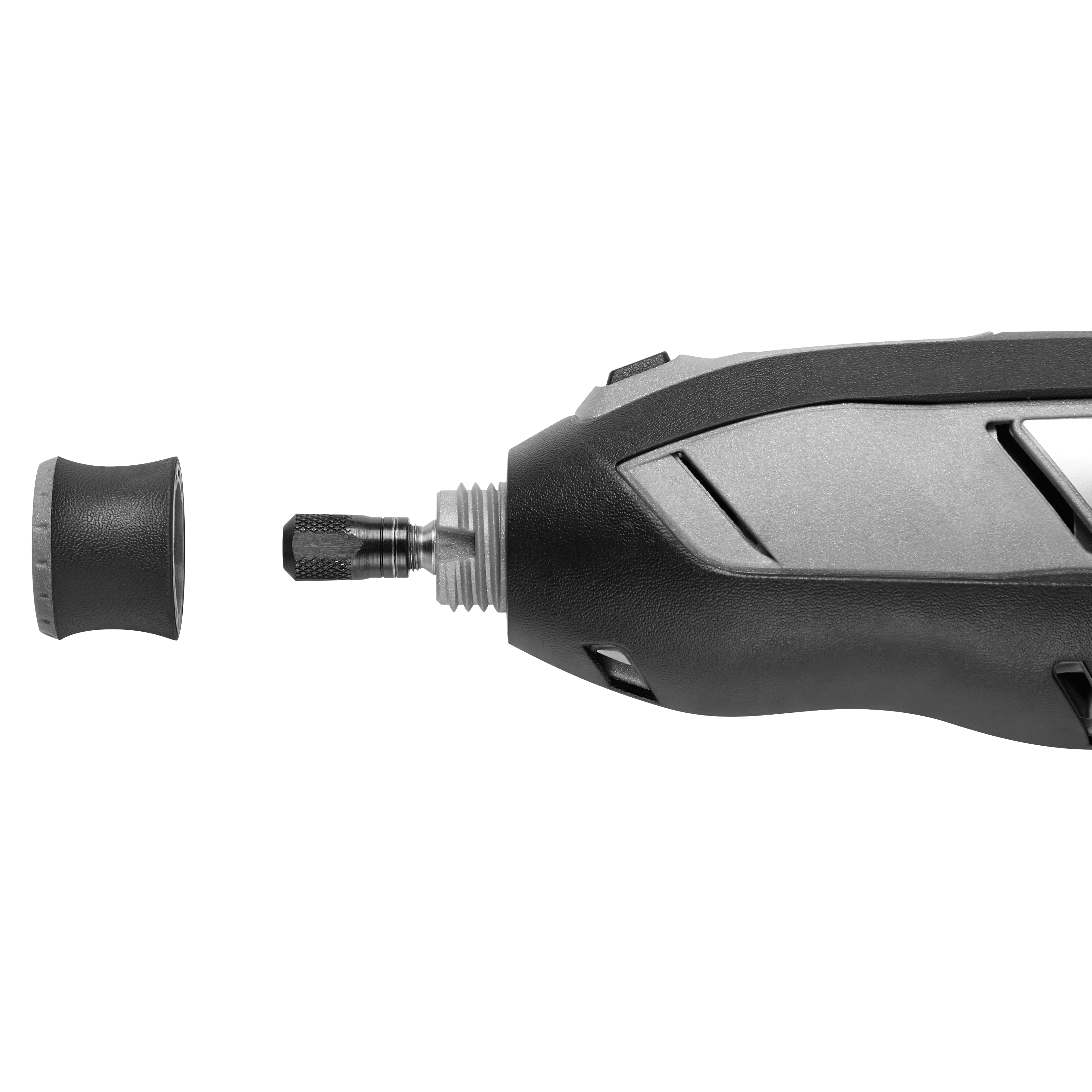 Produktbild, Rotarywerkzeug, Aufsteckdolle, Spindel, Schneidaufsatz, Gummi-Griff