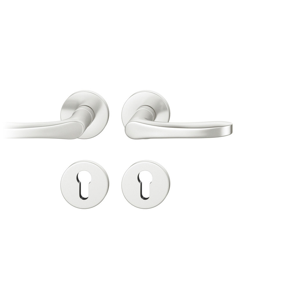 FSB FH Drückergarnitur mit Rosetten 76 1106, rund, mit Nocken, VK 9, AGL3, Aluminium