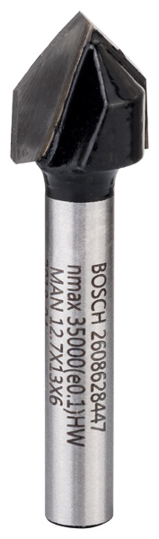 Bosch V-Nutfräser, 6 mm, D1 12,7 mm, L 12,7 mm, G 45 mm, 90°