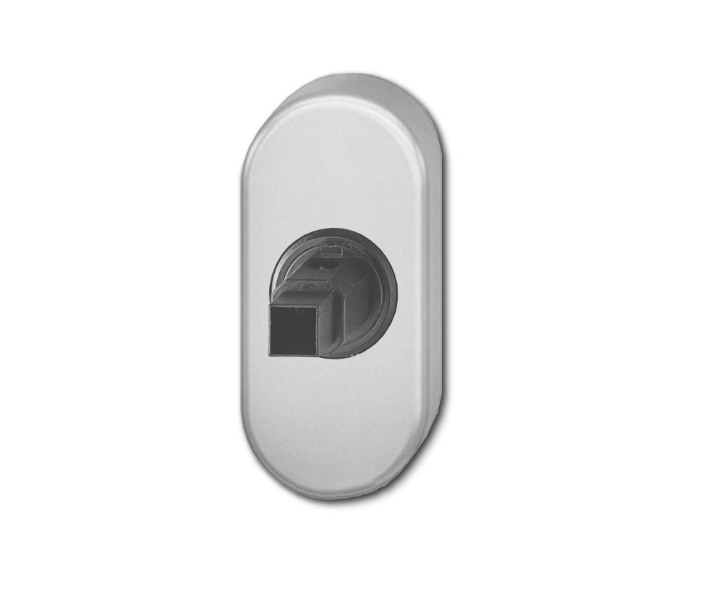 Fenstergriffrosette FSB oval 34 0000,  ohne Stift,  Edelstahl