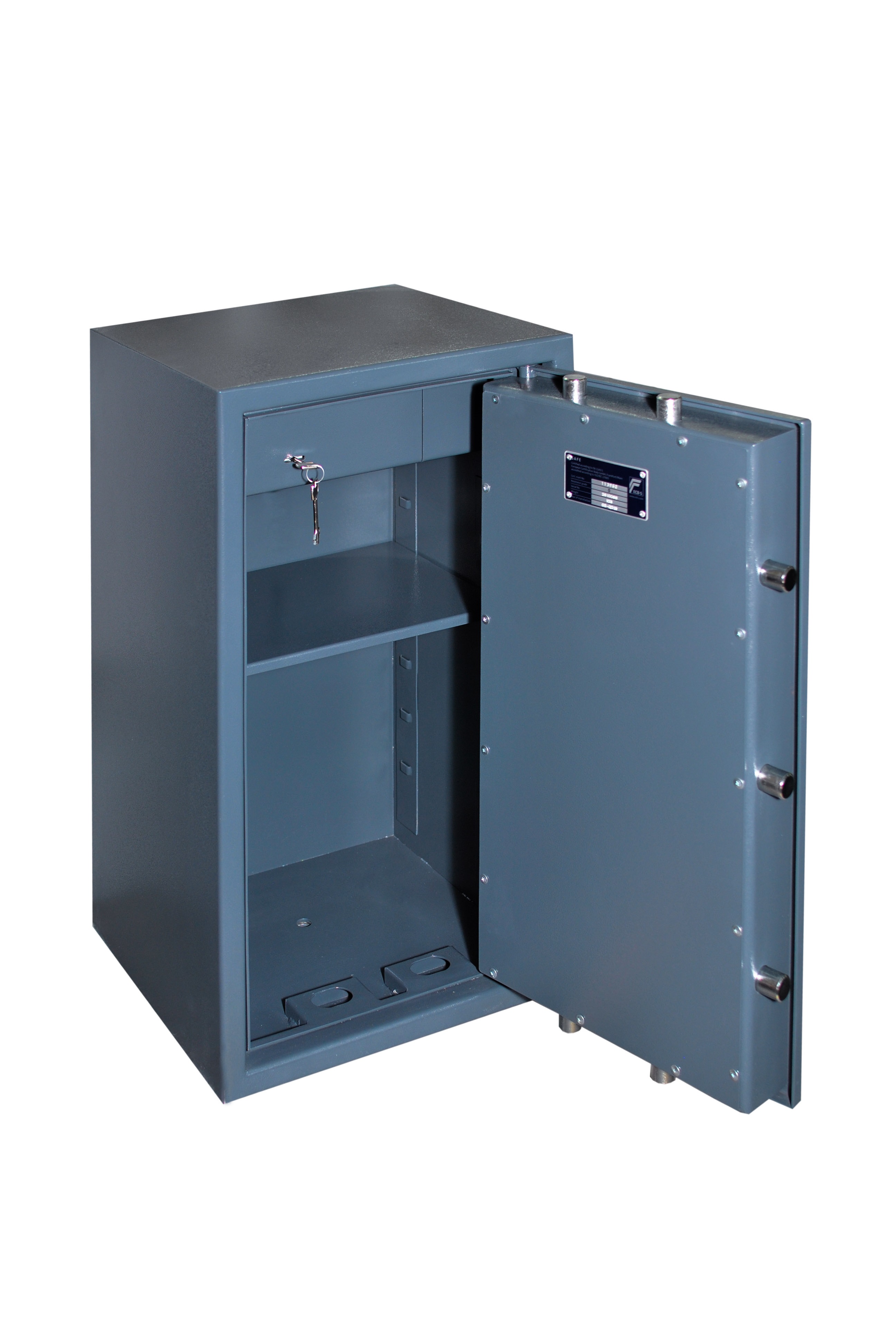 Sicherheitsschrank, Tresor, Metall, Schwarzblau, Schrank mit Tresorfach