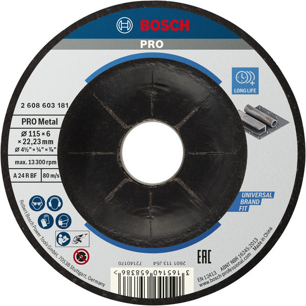Bosch PRO Metal Schleifscheibe, 115 x 6 x 22,23 mm