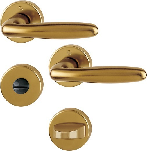 HOPPE Drückergarnitur mit Rosetten Verona 1510/42KV/42KVS, Aluminium