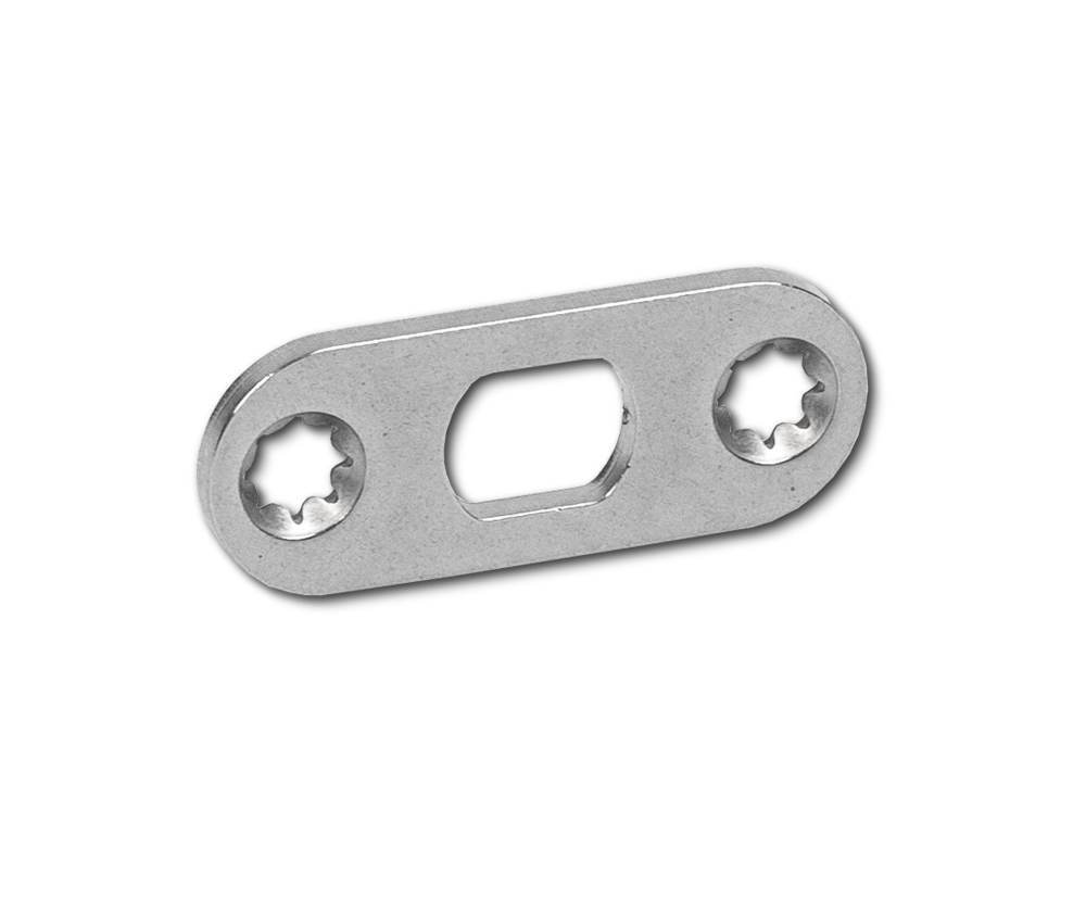 Flachschließblech GEZE für Türen IQ Lock, rund, Edelstahl