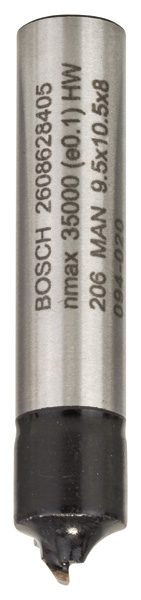 Bosch Viertelstabfräser, 8 mm, R1 3,2 mm, D 9,5 mm, L 10,2 mm, G 41 mm