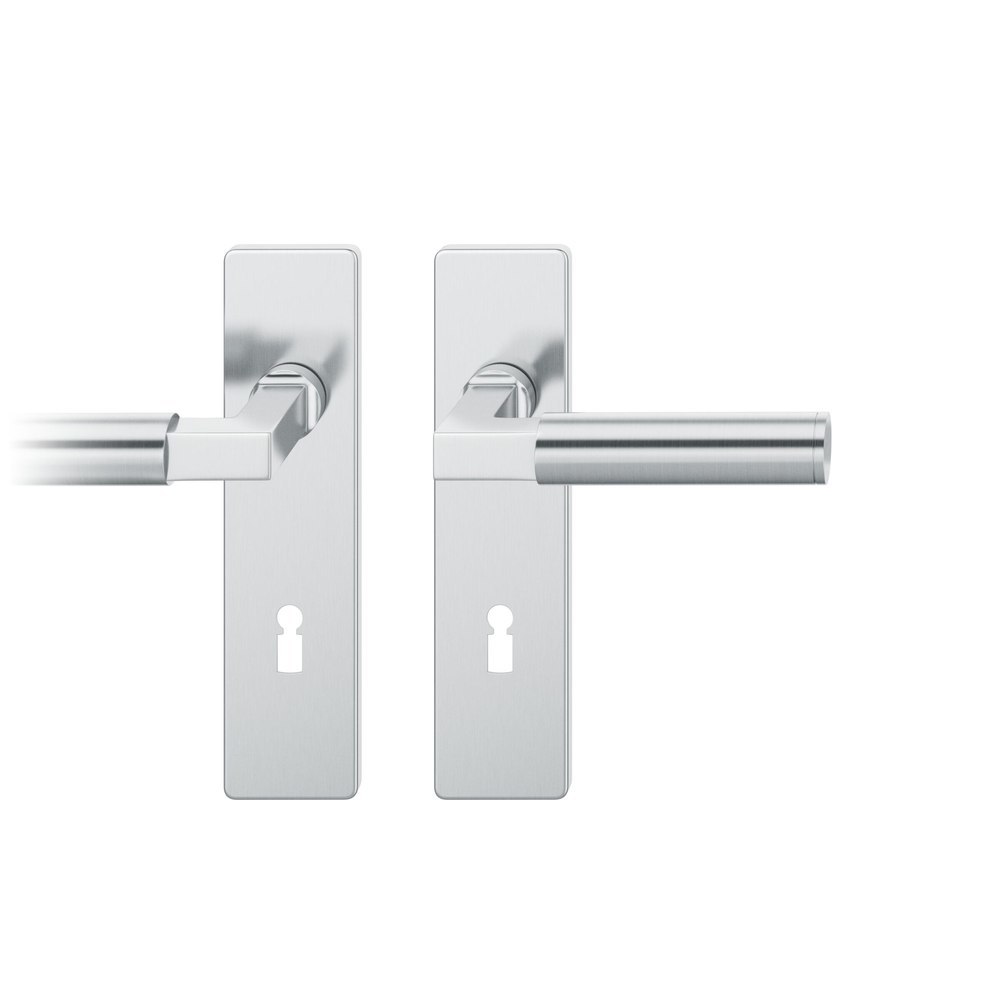 FSB Drückergarnitur mit Kurzschild 12 1102, VK 8, eckig, mit Nocken, Edelstahl