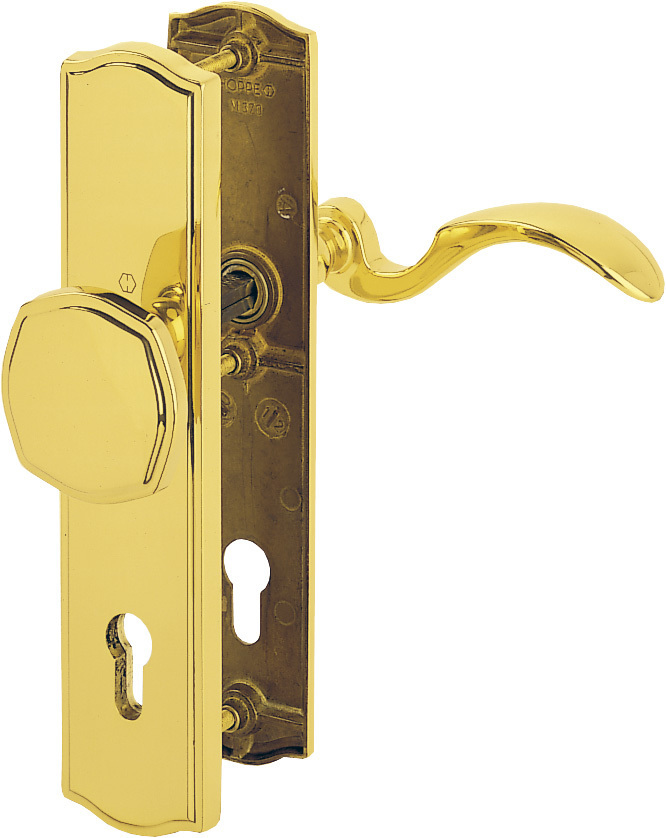 HOPPE Schutz-Wechselgarnitur mit Langschild Meran M57/371A/370/112SH, 8/72 mm, Messing