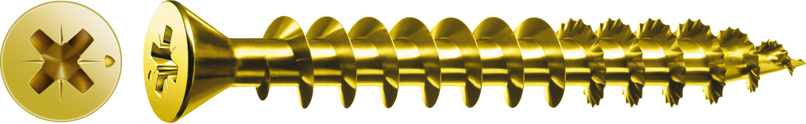 SPAX Universalschraube YELLOX - Vollgewinde, kleiner Senkkopf, Kreuzschlitz, S-Spitze