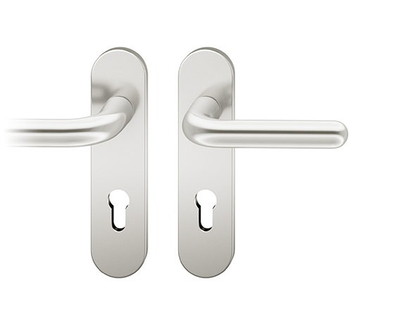 FSB Drückergarnitur mit Kurzschild 12 1147, VK 8, oval, mit Nocken, Edelstahl