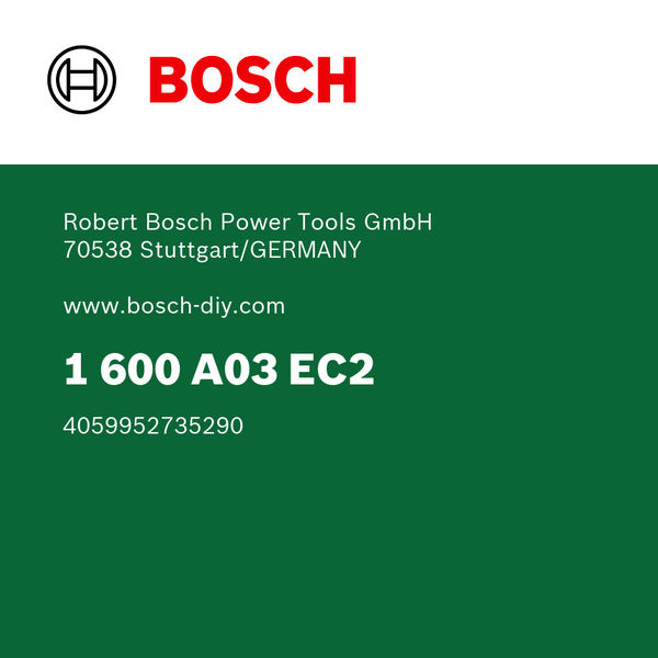 Digitale GPSR-Kennzeichnung, bosch, powertools, grün, modell 1 600 A03 EC2, barcodisch