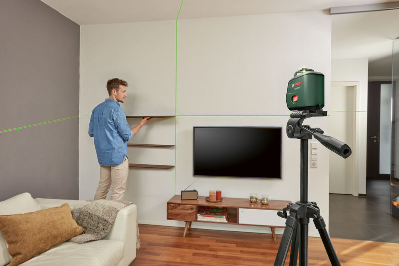 Anwendungsbild, Wandregal, Wohnzimmer, Fernseher, Beamer/Level, Stativ