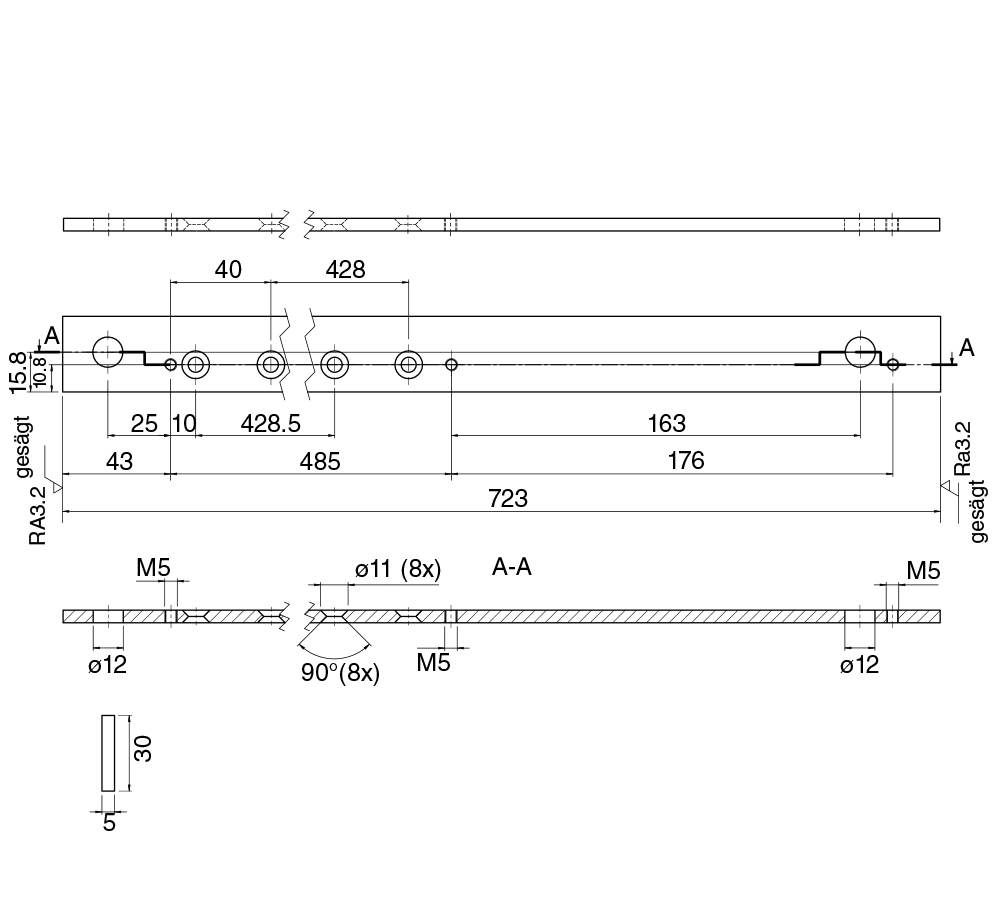 Montageplatte effeff DCA135, Aluminium