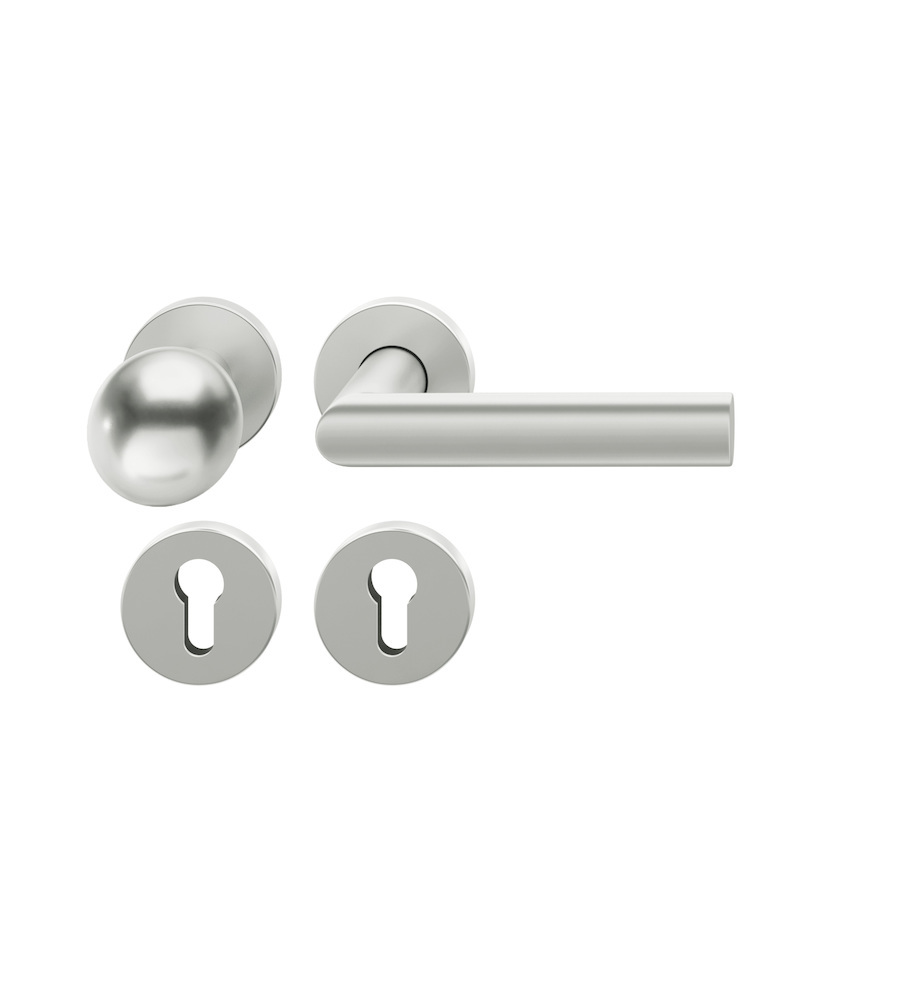 FSB Wechselgarnitur mit Rosetten 12 1108, Knopf 0 802, VK 8,5, rund, Aluminium