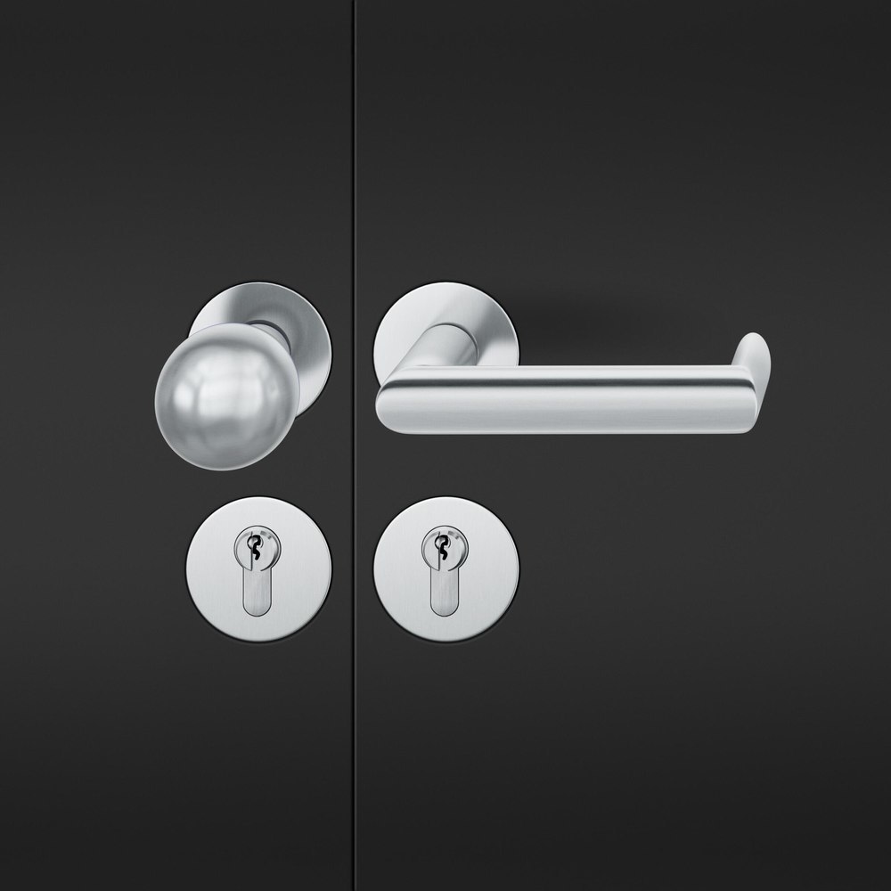 FSB FH Wechselgarnitur mit Rosetten 79 1178, Knopf 0 802, AGL3, VK 9, rund, flächenb., Edelstahl